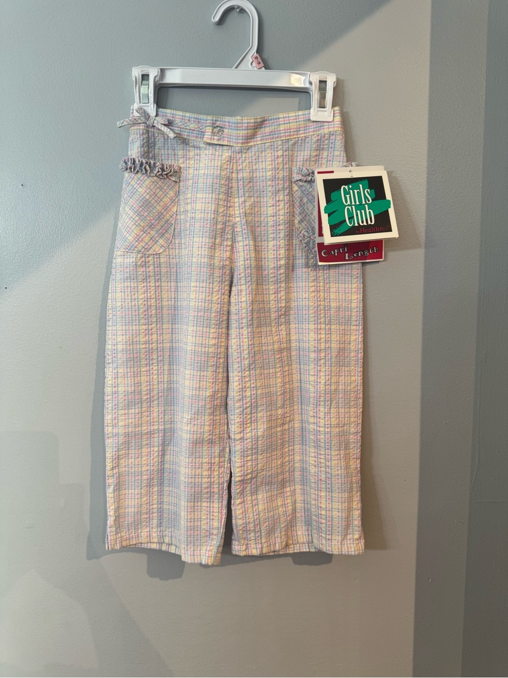 NWT vintage Pastel Plaid Capri-Length Girls' Pants